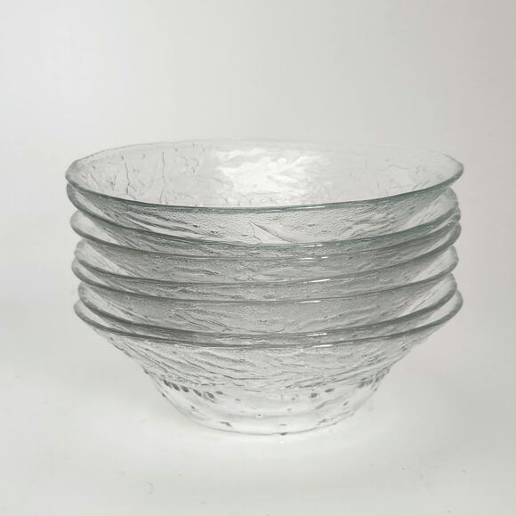 Set of 7 Vintage Arcoroc Holly Tree Tannenbaum Embossed Glass Christmas Bowls - Picture 5 of 12